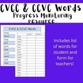 Consonant Blends or CVCC & CCVC Words progress monitoring check