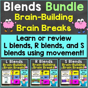 Preview of Consonant Blends with Brain Breaks Bundle L Blends, R Blends, S Blends