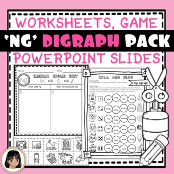 Preview of Consonant Digraph NG Worksheets, game and PPT Slides