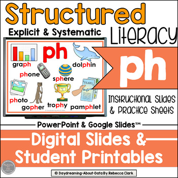 Preview of Consonant Digraph PH Structured Literacy Phonics Lessons | PH Lessons Activities