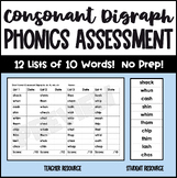 Consonant Digraph Phonics Assessment with Progress Monitor