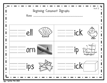 consonant digraph worksheets by cindy park teachers pay teachers