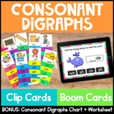 Phonics BOOM Cards + Clip Cards- Consonant Digraphs Phonic