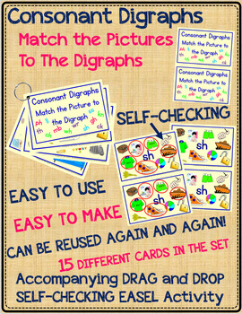 Preview of Consonant Digraphs - Erasable Match the Digraph to the Picture Practice Booklet