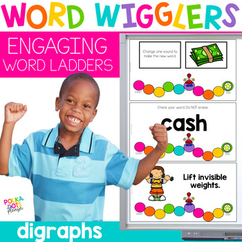 Preview of Consonant Digraphs Game 1 | Word Wigglers Word Ladder Activity