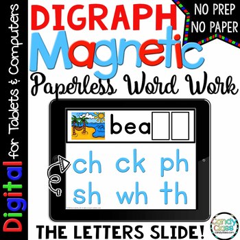 Preview of Consonant Digraphs Phonics Digital Word Work Building Resource Google Slides Use