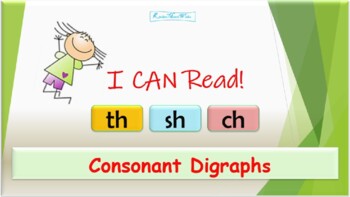 Preview of Consonant Digraphs ("TH", "SH", and "CH") - Interactive PowerPoint Activity!