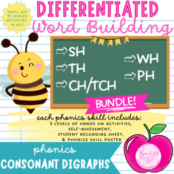 Preview of Consonant Digraphs Word Building BUNDLE