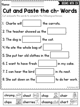 consonant digraphs worksheets ch digraphs kindergarten first grade phonics