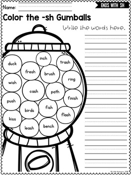 Consonant Digraphs Worksheets - Final SH DIGRAPHS Worksheets and Activities