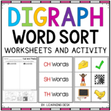 Consonant Digraphs Worksheets Kindergarten First Second Gr