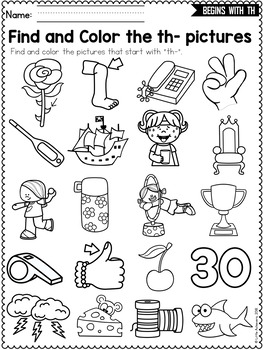 Consonant Digraphs Worksheets - TH DIGRAPHS Worksheets and Activities