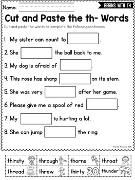 Consonant Digraphs Worksheets - TH DIGRAPHS Worksheets and Activities