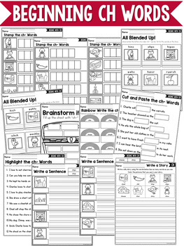 consonant digraphs worksheets and ending digraphs worksheets bundle