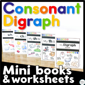 Preview of Consonant Digraphs Worksheets and Mini Books and Decodable Readers with Digraphs