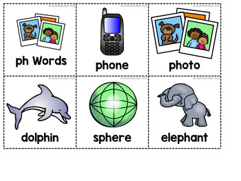 Consonant Digraphs sh th wh ch ph Words - Pocket Chart Activities First