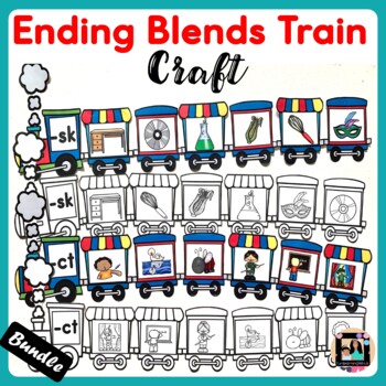 Preview of Consonant Ending Blends Train Craft Bundle