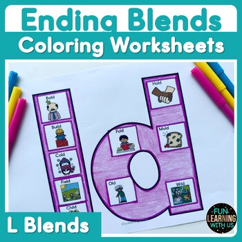 Preview of Consonant Ending L Blends Coloring Activity | Blends Craft Activity