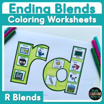 Preview of Consonant Ending R Blends Coloring Activity | Blends Craft Activity