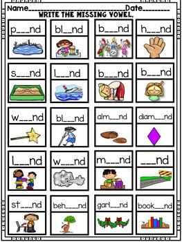 Consonant Ending -nd - Word Work! No Prep! by Shining and Climbing in First