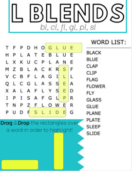 Similar to Blends Word Search - bl, cl, fl, sl, gl, pl - WordMint