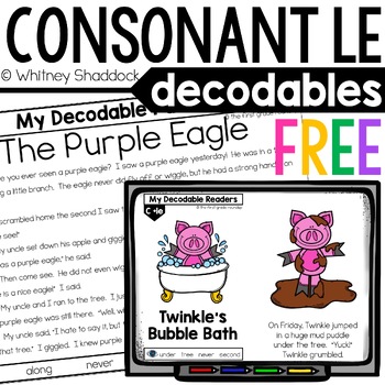 Preview of Consonant LE Decodables - 2nd Grade Decodable Readers, Books & Passages FREE
