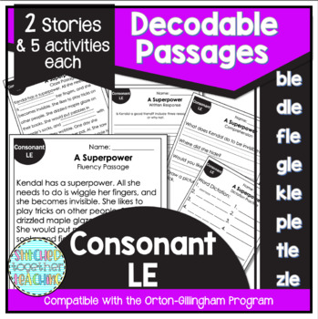 Preview of Consonant LE Decodable Reading Passages Orton Gillingham and Science of Reading
