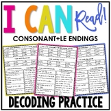 Consonant LE Decoding Drills FREEBIE Final Stable Syllable