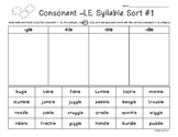 Consonant -LE Syllable Sort - 2 pages