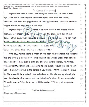 Preview of Consonant-Le (C-le) Decodable Passage and Running Record Form