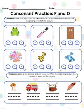 Preview of Consonant Practice: F and D