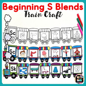 Preview of Consonant Beginning S Blends Train Craft Activity | Blends Craft Activity