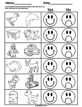 Consonant Sound Match Worksheets by preKautism | TpT