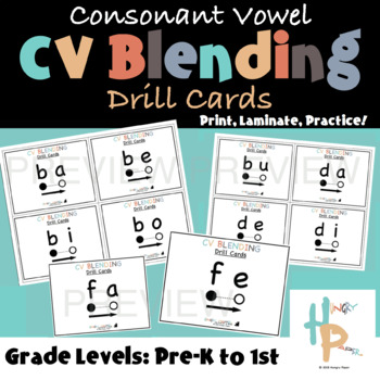 Preview of Consonant Vowel CV Blending Drill Cards