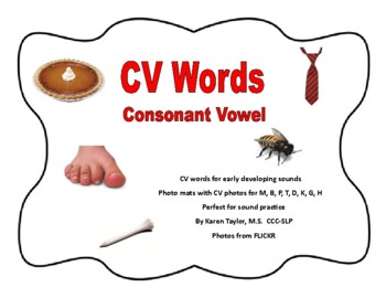 Consonant Vowel Words Cv Early Sound Development M B P T D K G H