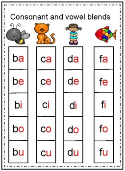 Vowel And Consonant Chart
