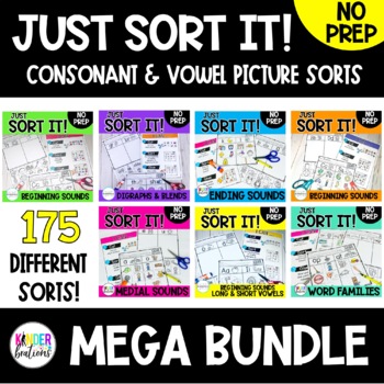 Preview of Consonant and Vowel Sounds Picture Sorts MEGA BUNDLE | Science of Reading Based