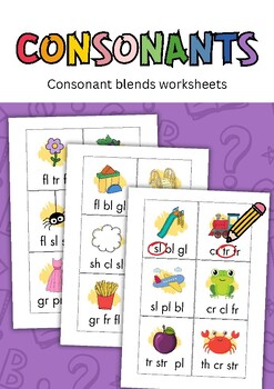 Preview of Consonant blends worksheets.