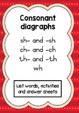 Phonics activity pages: Consonant diagraphs