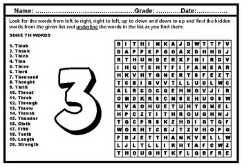 Consonant digraphs, Word Search Puzzle Worksheets, Vocabulary, No Prep