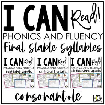 Preview of Consonant le Endings Phonics, Fluency, Comprehension | I Can Read Bundle