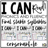 Consonant le Endings Phonics, Fluency, Comprehension | I C