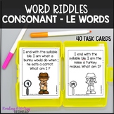 Consonant le Phonics Riddles Word Work | Final Stable Syllables