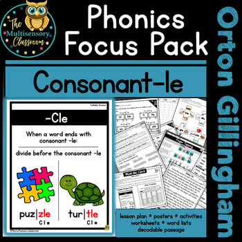 Preview of Consonant-le Resources for Orton Gillingham  (TMC Phonics Focus Pack- 6.5-6.7 )