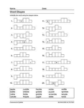 Consonant-le Syllable by Bookworm Activities by Sandy Reid | TpT