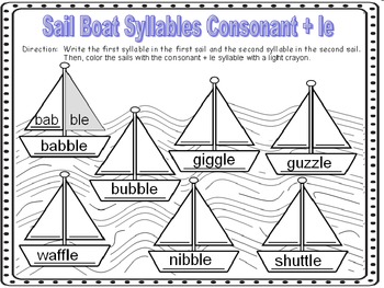 Preview of Consonant + le Syllables Word Work Worksheets