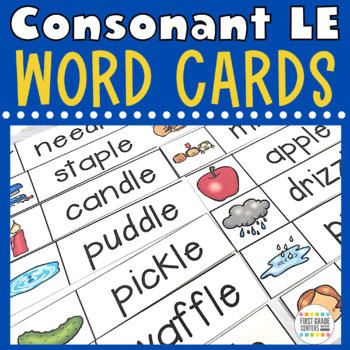 Preview of Consonant le Final Stable Syllables Two Syllable Word Cards