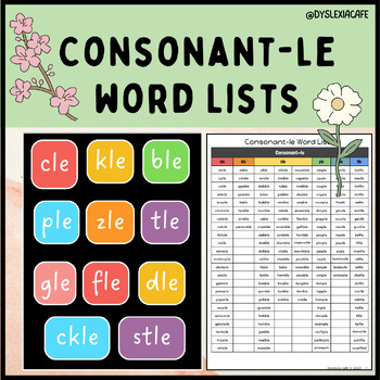 Preview of Consonant-le Word Lists | Phonics and Reading Fluency for Dyslexia