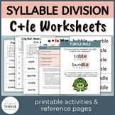 Consonant le Worksheets - Syllable Division Practice