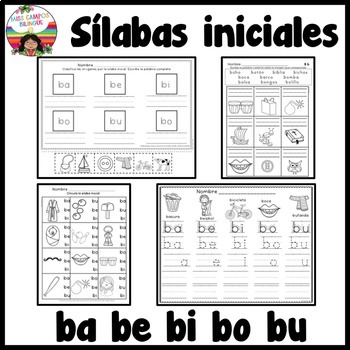 Letra B Silabas ba be bi bo bu by Miss Campos | Teachers Pay Teachers
